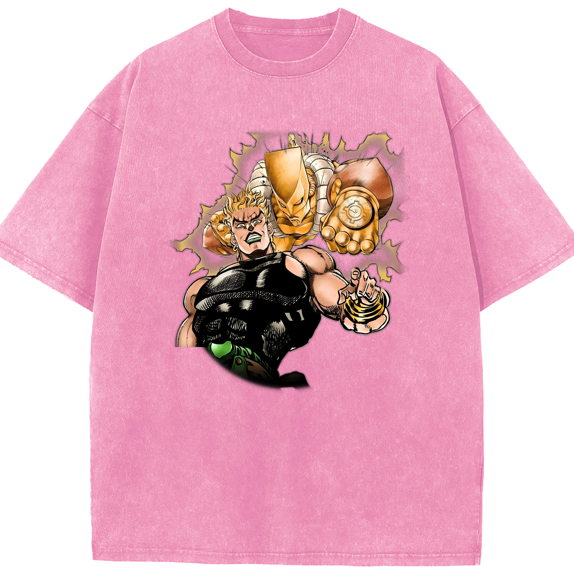（画像用） ジョジョの奇妙な冒険 ディオ?ブランドー JoJo's Bizarre Adventure Dio Brando 綿100% ヴィンテージ風 半袖Tシャツ（フロントプリント）